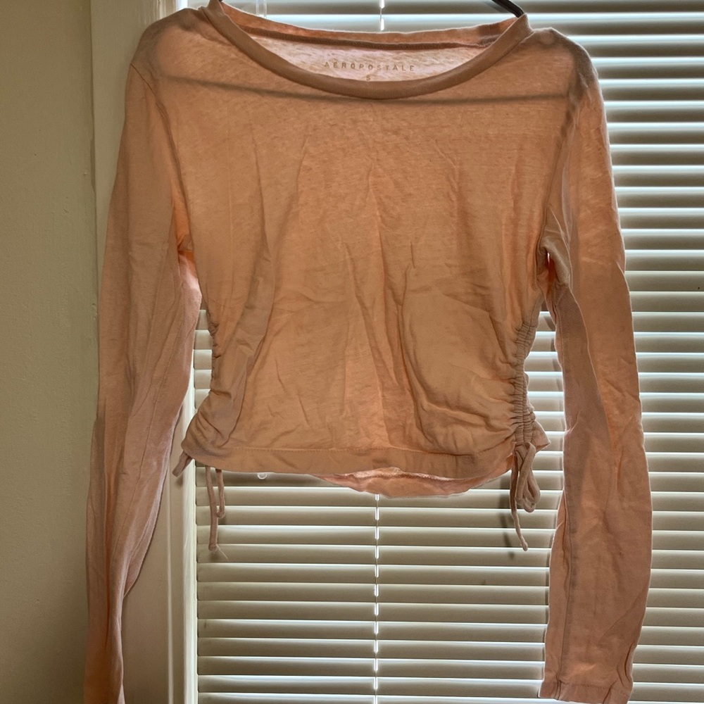 Aeropostale Pink Long Sleeve Crop Top
